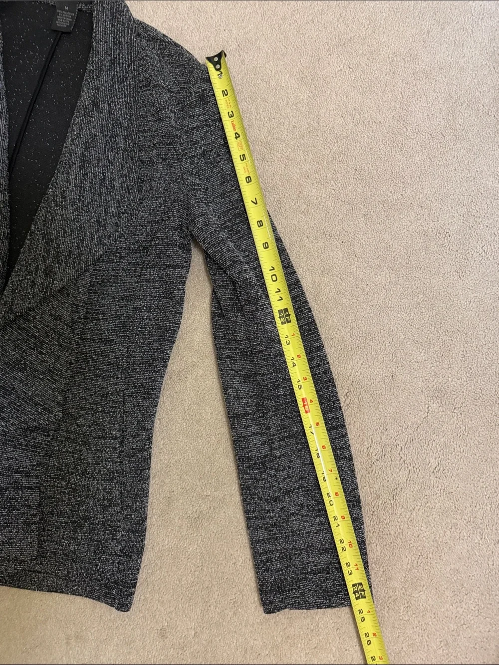 Women's Black Heather Open-Front Knit Jacket